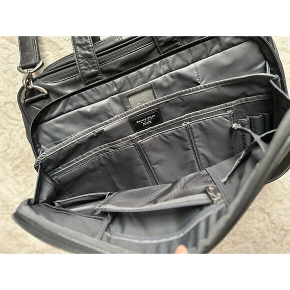 Briggs & Riley Leather Travel Briefcase – Expandable Laptop Bag - Picture 3 of 10